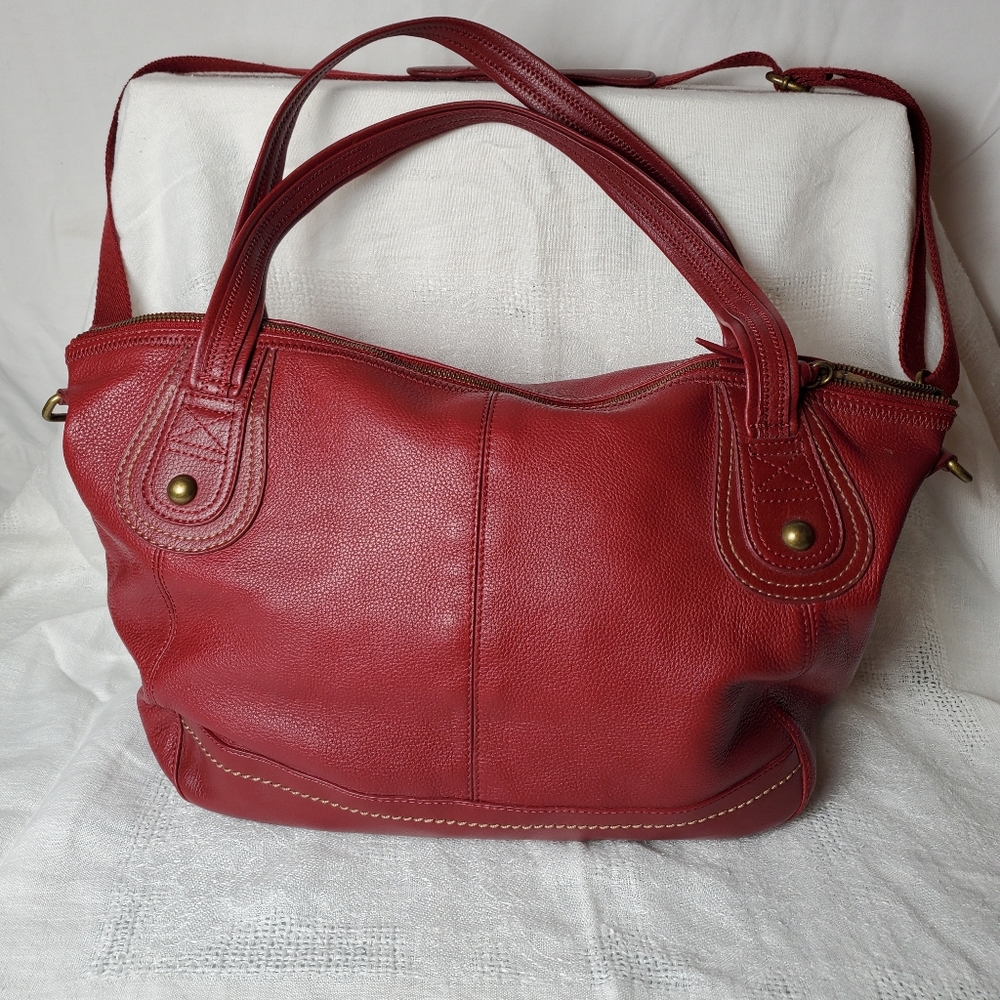 The Sak Red Pebble Leather Crossbody Shoulder Bag - Picture 7 of 12